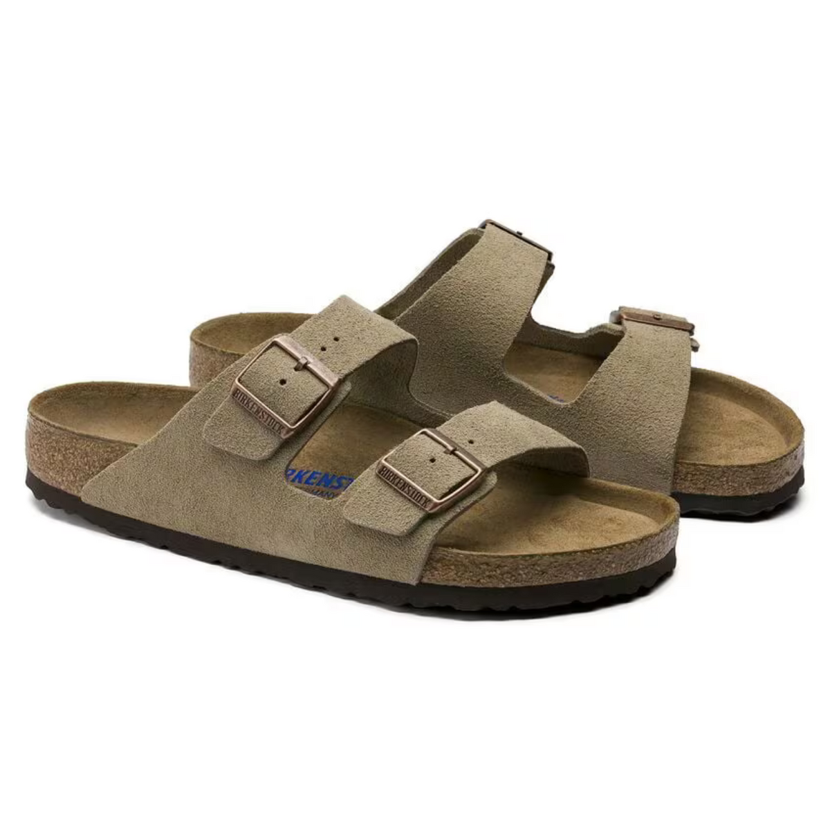 Birkenstock Arizona Taupe Suede Unisex Soft Footbed Sandals – Two-Strap Design