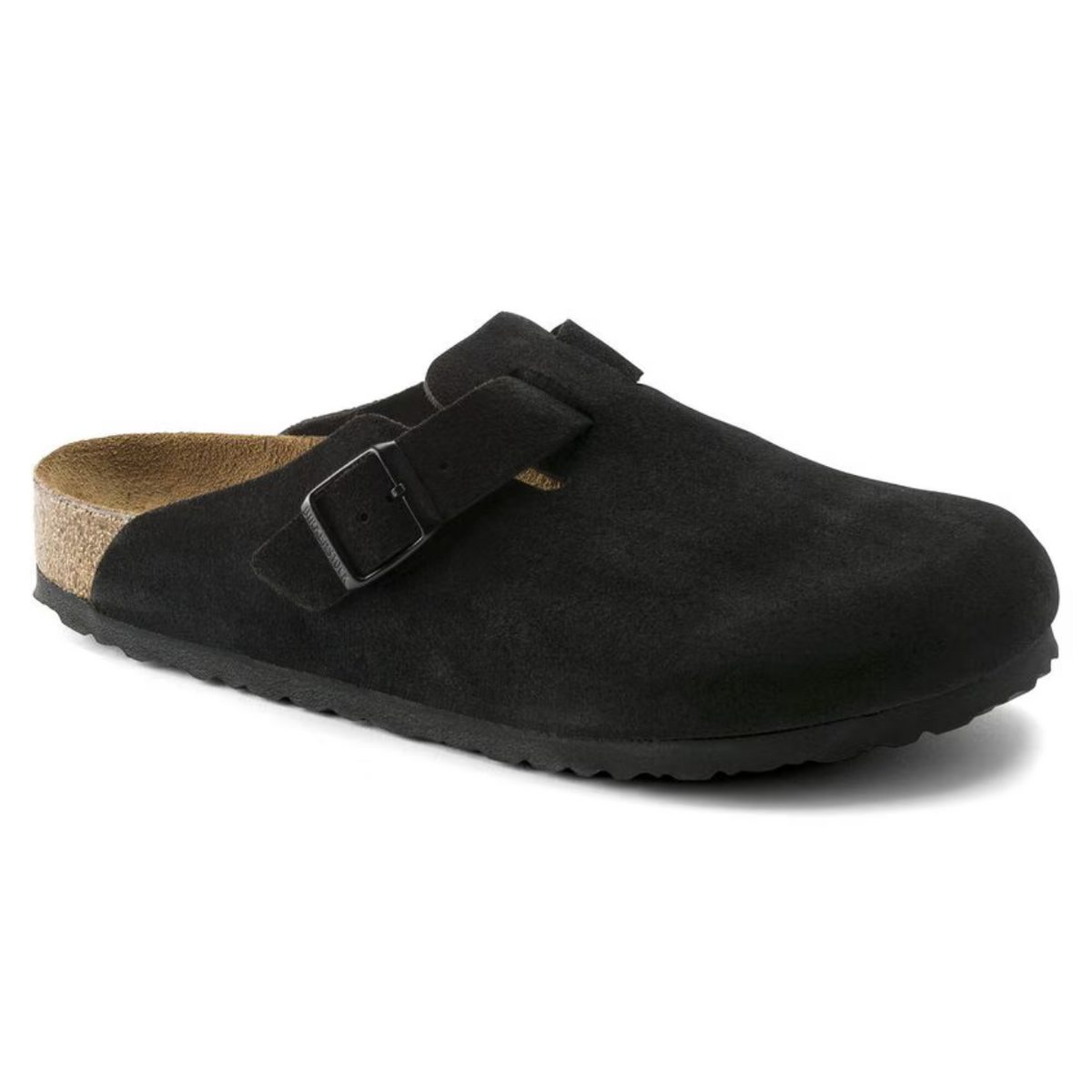 Birkenstock Boston Black Suede Unisex Clogs