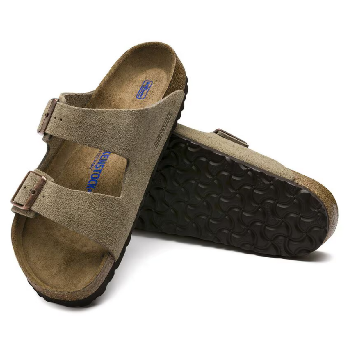 Birkenstock Arizona Taupe Suede Unisex Soft Footbed Sandals – Two-Strap Design