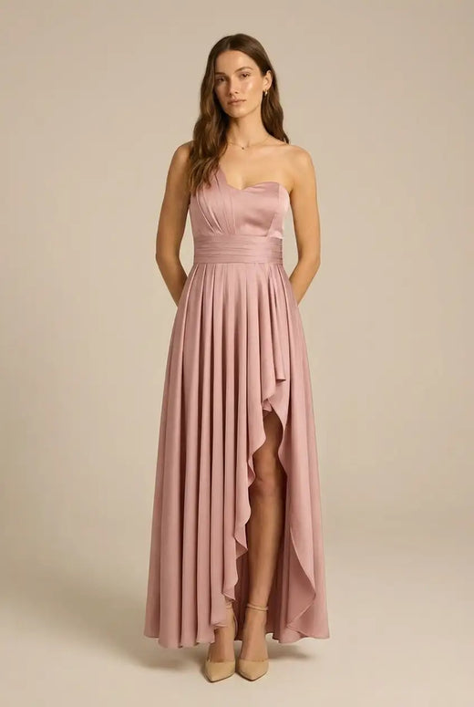 Avoria | Maxi Dress Wedding Guest One Shoulder Pleated Elegant