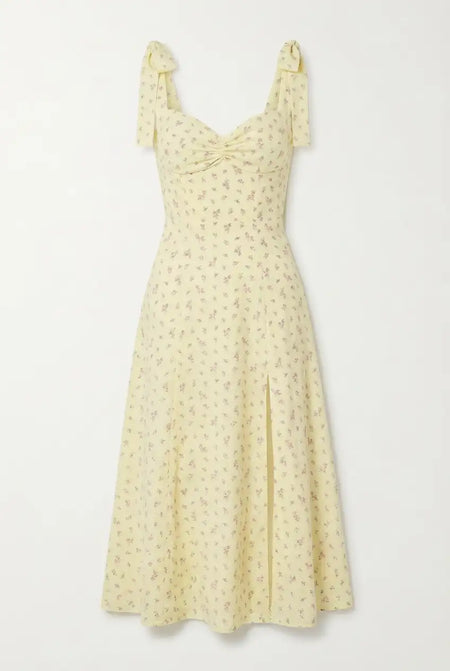 Avoria | Women’s Tie Strap Floral Midi Dress Casual Summer Fit